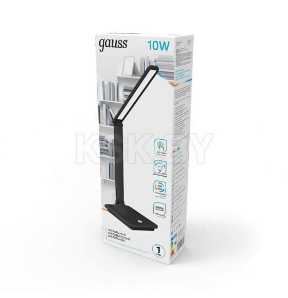 Светильник настольный GTL202 10W 550lm 3000-6000K 170-265V диммируемый USB LED (черный) Gauss GT2022 (GT2022) 