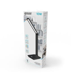 Светильник настольный GTL202 10W 550lm 3000-6000K 170-265V диммируемый USB LED (черный) Gauss GT2022