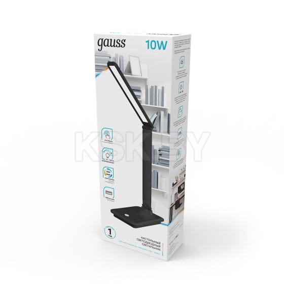 Светильник настольный GTL202 10W 550lm 3000-6000K 170-265V диммируемый USB LED (черный) Gauss GT2022 (GT2022) 