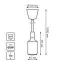 Светильник подвесной E27 1 м (красный) Gauss Decor PL013 (PL013) 