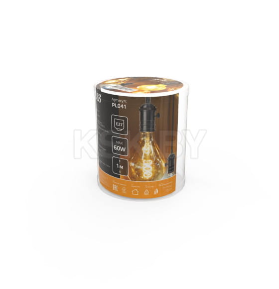 Светильник подвесной E27 1 м (черный) Gauss Decor PL041 (PL041) 