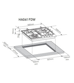 Панель варочная газовая ZORG HAG61 FDW black