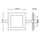 Светильник встраиваемый LED 12W 900lm 3000K 185-265V IP20 160х160х30 мм квадрат (с декоративным стеклом) Gauss Glass 948111112 (948111112) 