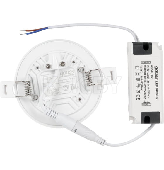 Светильник встраиваемый LED 9W 900lm 4000K 85-265V IP20 90х27 мм круг Gauss Frameless 967511209 (967511209) 