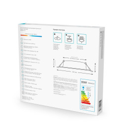 Светильник встраиваемый LED 10W 780lm 4000K 170-260V IP20 120х26 мм квадрат (белый) Gauss Elementary Downlight 998420209