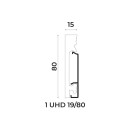 Плинтус напольный UHD Polymer 1 UHD 19/80С, белый, L 2.0м