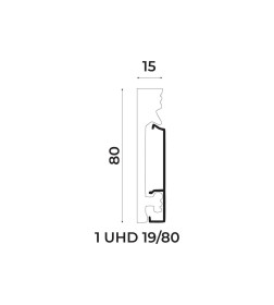 Плинтус напольный UHD Polymer 1 UHD 19/80С, белый, L 2.0м