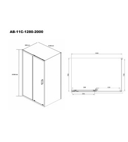 Душевое ограждение AQUABATH ATLAS прямоугольное 1200x800x2000мм, профиль хром