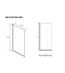 Душевая шторка AQUABATH ATLAS 700x1500мм, профиль хром