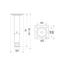 Опора меб. D-737-3,  хром h=100  (11050) 