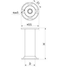 Опора меб. D-868, h=100 