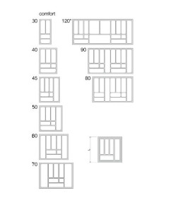 Вкладыш шуфлядный COMFORT 700/430,металлик (факт.размер 635х430мм)