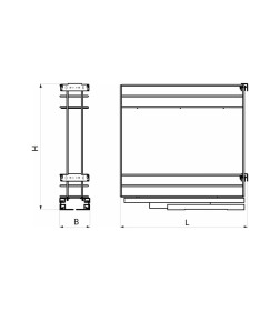 Корзина Карго-мини 2-ур.15,скрыт.монтажа с доводчиком,хром,с 3D регулировкой