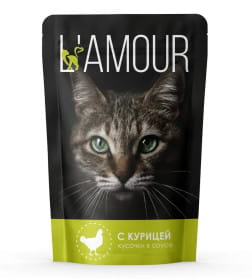 Корм для кошек с Курицей в соусе ТМ "L`AMOUR" (пауч-пакет) 75г