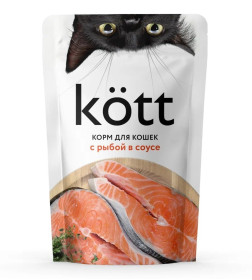 Корм для кошек с Рыбой в соусе ТМ "Kott" (пауч-пакет) 75г