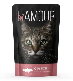 Корм для кошек с Рыбой в соусе ТМ "L`AMOUR" (пауч-пакет) 75г