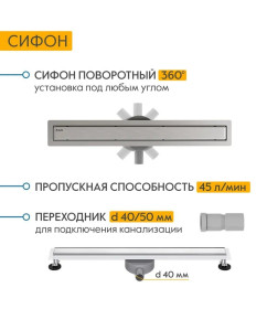 Душевой трап Axus Universal 650