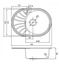 Мойка для кухни нержавеющая сталь Iddis, "шелк", чаша справа SUN65SRi77, 650*460