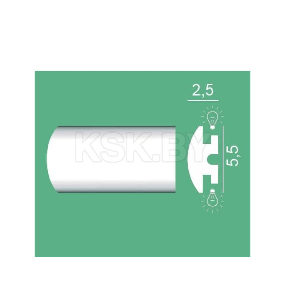 Молдинг для скрытого освещения М010, 55х25 MZ-055