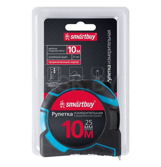 Рулетка 10м х 25мм SmartbuyTools SBT-MTP-1025P4 (SBT-MTP-1025P4) 