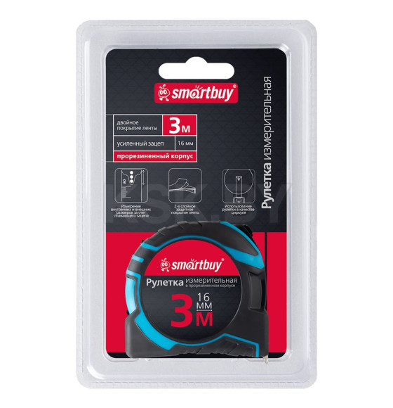 Рулетка 3м х 16мм SmartbuyTools SBT-MTP-316P4 (SBT-MTP-316P4)