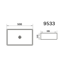 Умывальник 500х335х110 мм Axus 9533