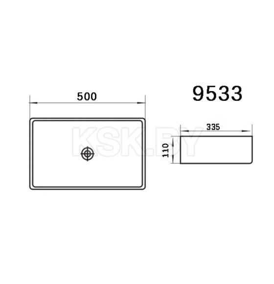 Умывальник 500х335х110 мм Axus 9533 (9533) 