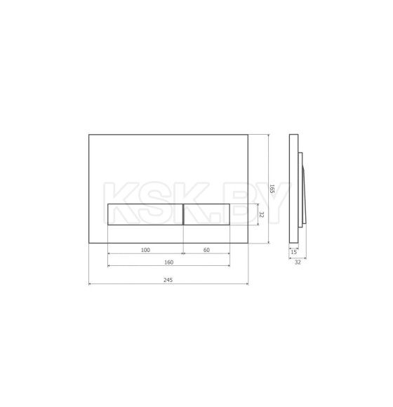 Кнопка для инсталляции Axus 097HDB (черный) (097HDB) 