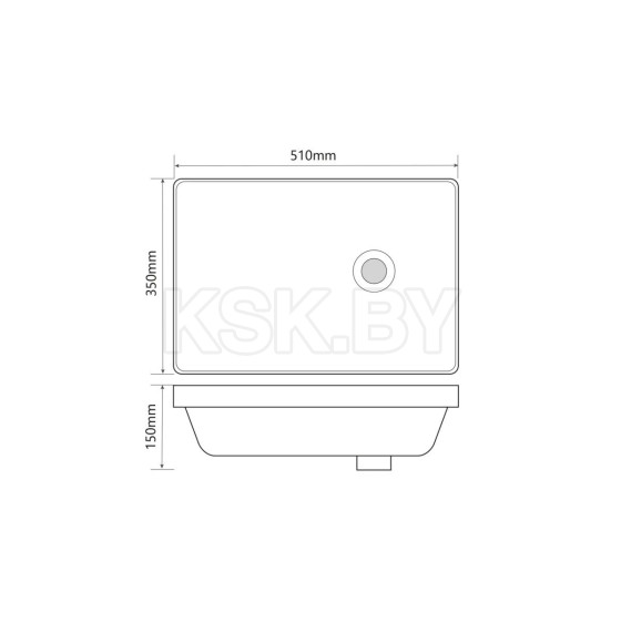 Умывальник Axus 6035B (510*350*150) (6035B) 