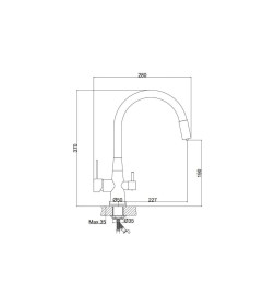 Смеситель для кухни Haiba HB76858-7, черный