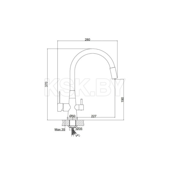 Смеситель для кухни Haiba HB76858-7, черный (HB76858-7) 