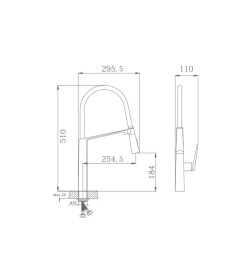 Смеситель для кухни, гибкий излив Haiba HB73827-3, оружейная сталь