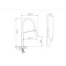 Смеситель для кухни, гибкий излив Haiba HB73827-7, черный (HB73827-7) 