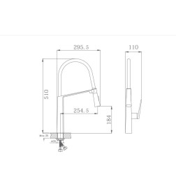 Смеситель для кухни, гибкий излив Haiba HB73827-7, черный