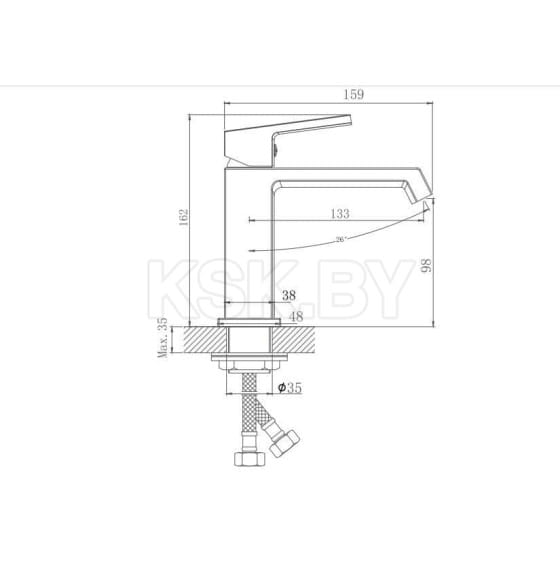 Смеситель для раковины Haiba HB10575-7, черный (HB10575-7) 