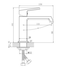 Смеситель для раковины Haiba HB10575, хром