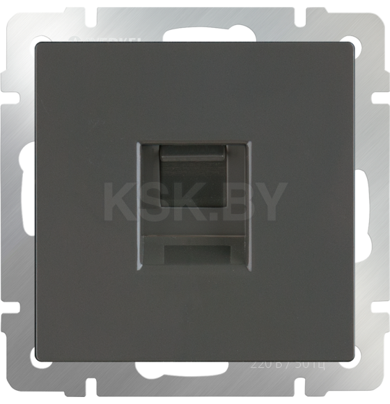 Телефонная розетка RJ-11 серо-коричневый Werkel (WL07-RJ-11) 
