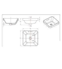 Умывальник накладной 41,5x41,5 см (квадратный) Bravat C22327W-ENG