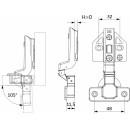 Петля гидравл. внутрення H=0 клип,накладка,шурупы в комплекте,3D регулировка,AKS PLUS (62799) 