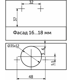 Петля гидравл. внутрення H=0 клип,накладка,шурупы в комплекте,3D регулировка,AKS PLUS