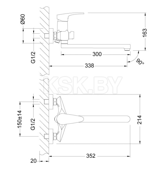 Смеситель для ванны Lemark Линара LM0451C  (LM0451C) 