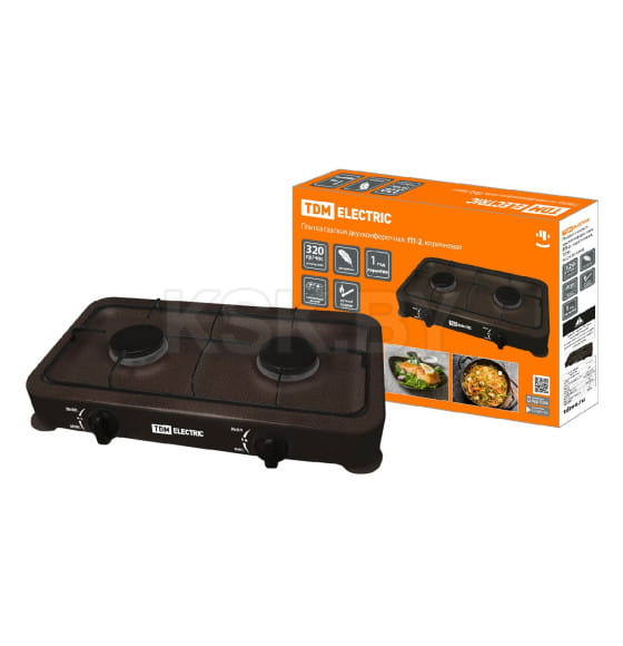 Плита настольная газовая ГП-2, коричневая TDM (SQ2515-0008) 