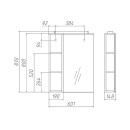 Шкаф зеркальный с подсветкой Домино 3D 60 правый D37009HZ (D37009HZ) 