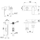 Смеситель с гигиеническим душем, встраиваемый, хром LM1519C (LM1519C) 