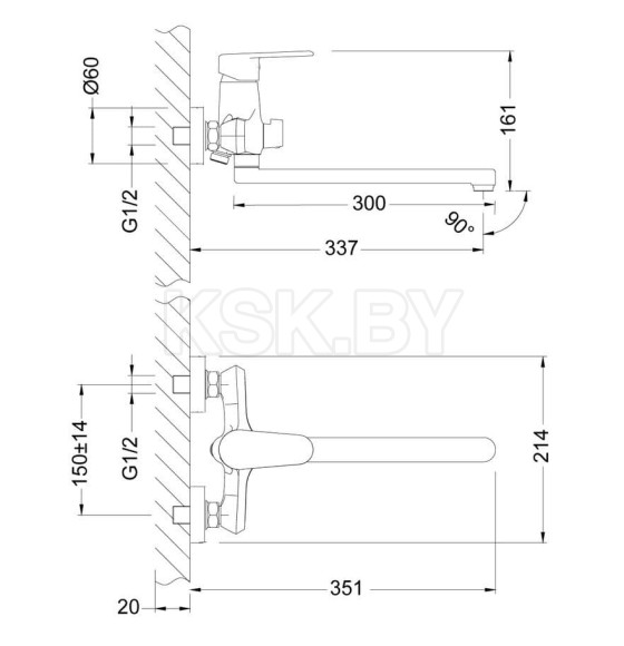 Смеситель для ванны Lemark Point  LM0351C  (LM0351C) 