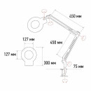 Лупа на струбцине круглая 5D с подсветкой 56 SMD LED (белая) REXANT 31-0403 (31-0403) 