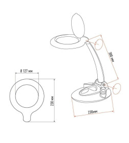 Лупа настольная 3D с подсветкой 60LED (белая) REXANT 31-0261