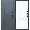 Дверь входная "МеталЮр М107" Муар серый/Velluto Bianco (левая)  860х2050 мм