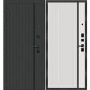 Дверь входная "МеталЮр М9" Черная шагрень/Velluto Bianco (левая)  960х2050 мм