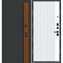 Дверь входная "МеталЮр М14" Орех каньон коньяк/Velluto Bianco (левая)  860х2050 мм